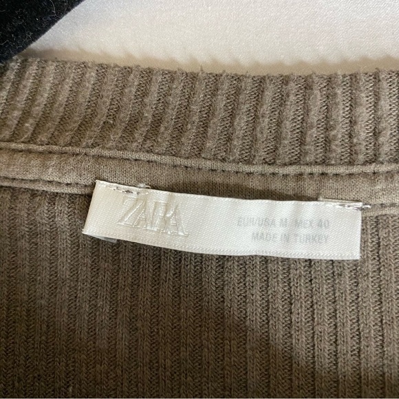 Zara Man Grey Henley Long Sleeve T-Shirt Cabincore Fishermancore Casual Comfort - Picture 4 of 6